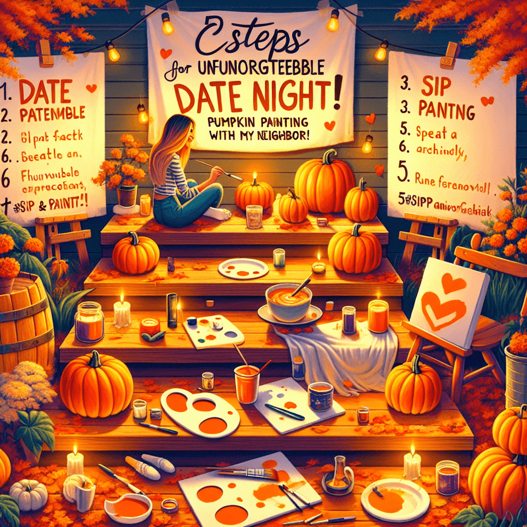 5 Creative Steps for an Unforgettable Date Night: Pumpkin Painting Edition with My Neighbor! 🎨🍂 #Date #DateNight #Ideas #SipAndPaint